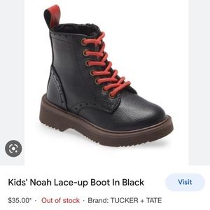 Tucker and Tate Toddler Boys Noah Boots. Black and Red. Size 11.